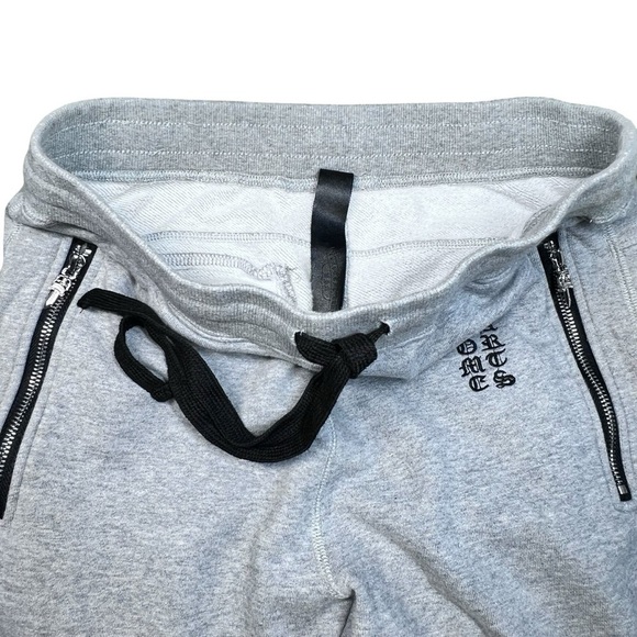 CHROME HEARTS Leather Cross Script Grey Sweatpants Tracksuit Pants Men's Size S - Picture 6 of 16